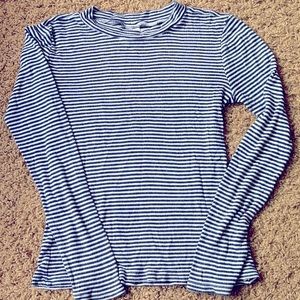 Girls Nordstrom navy & white top Sz 10/12